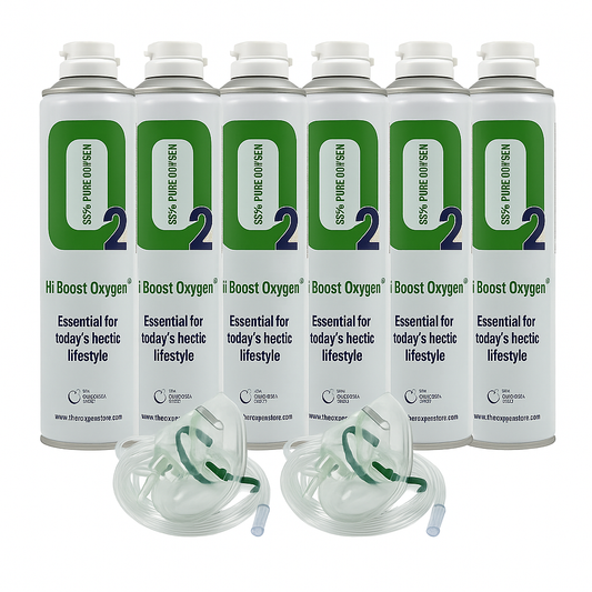 Hi Boost 10 Litre Oxygen Can Inc 1.8M Tubing & Mask x 6 - The Oxygenstore