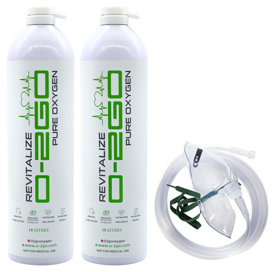 O2GO 18L Oxygen Can with Mask and Tube 36L (2 x 18L CAN)