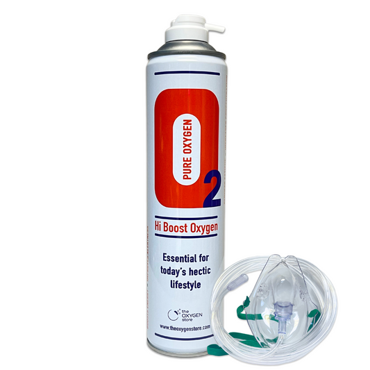 Hi Boost 10 Litre Oxygen Can Inc 1.8M Tubing & Mask x 12
