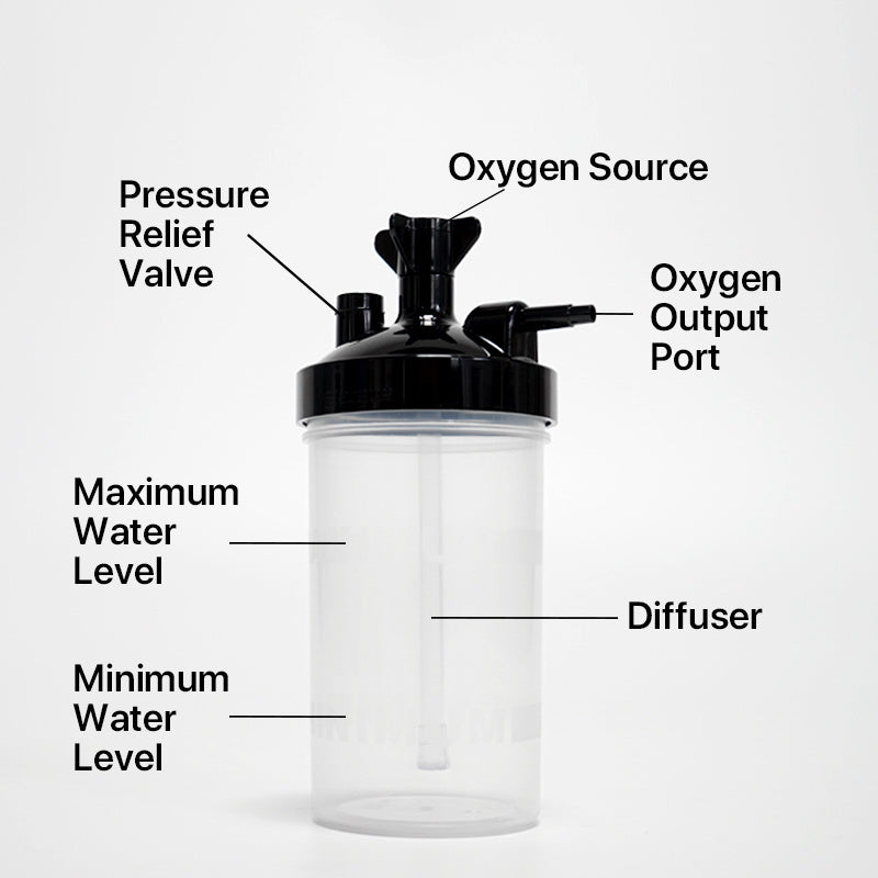 Salter Labs® Bubble Humidifier 350 cc -Dry 6 PSI Pop-off 7600 - The Oxygenstore