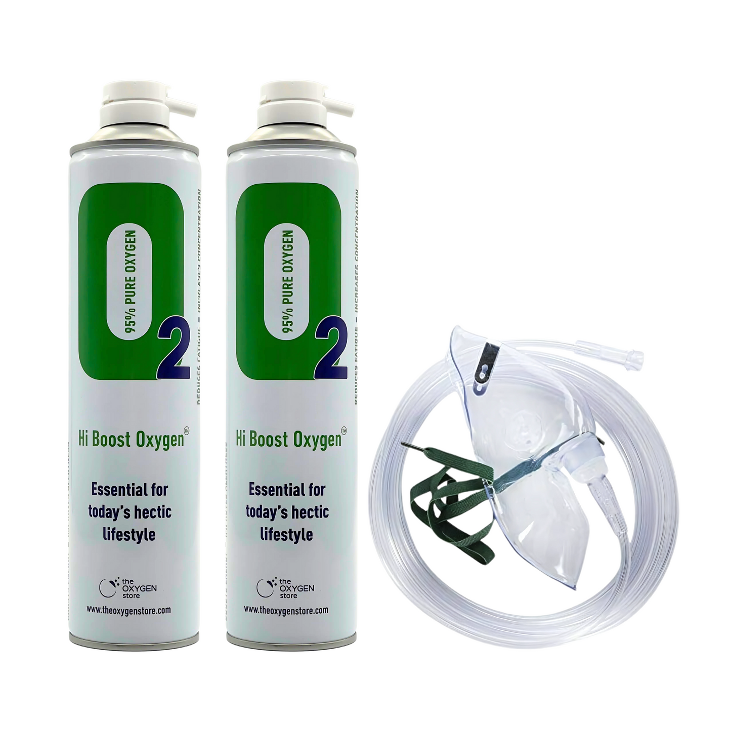 Hi Boost 10 Litre Oxygen Can Inc 1.8M Tubing & Mask x 2