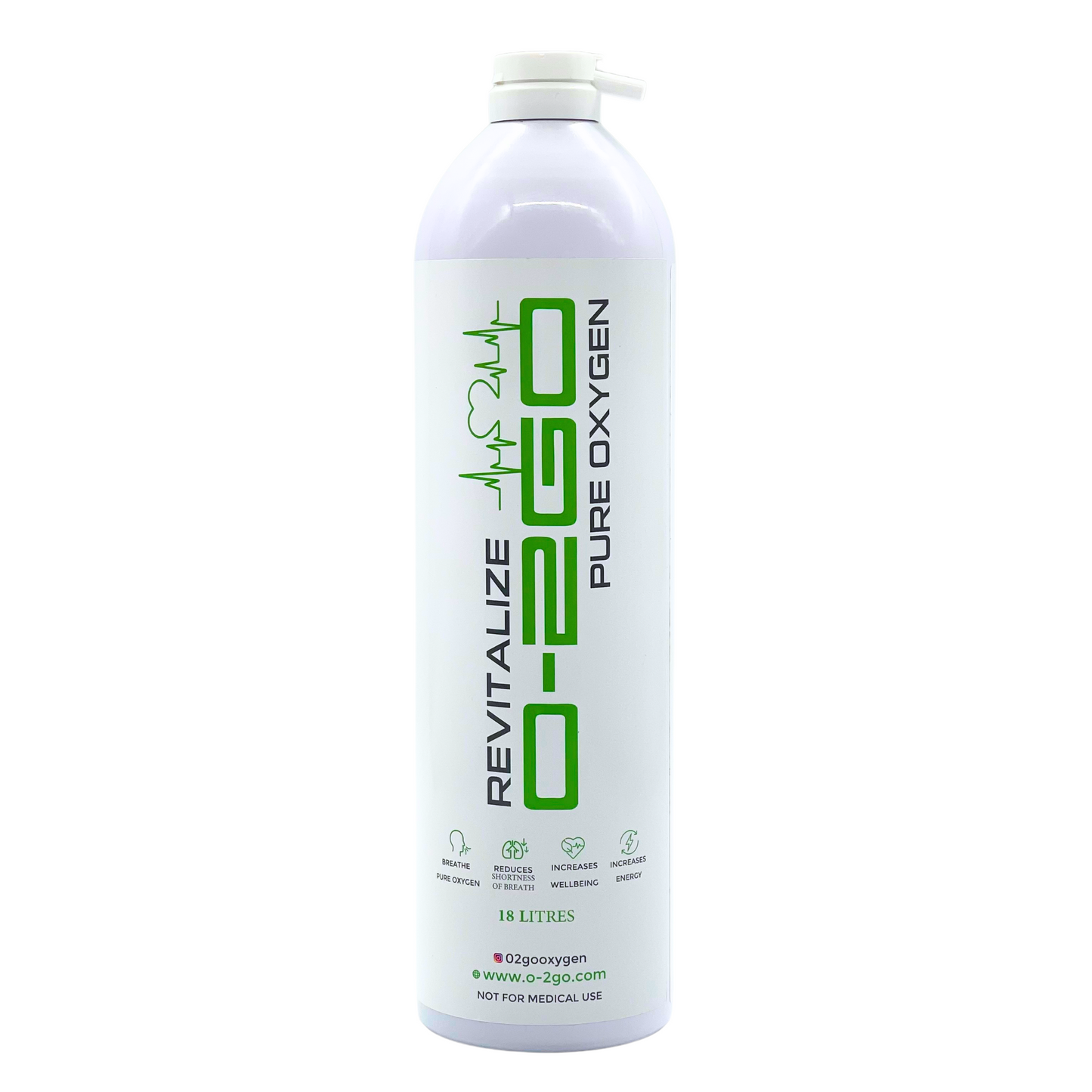 O2GO 18L Oxygen Can with Mask and Tube 36L (2 x 18L CAN)