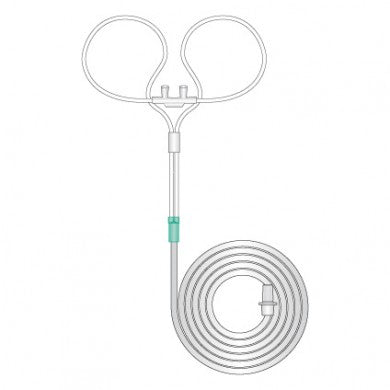 Adult curved-flared prong cannula with tube, 1.8m length 1167000 - The Oxygenstore