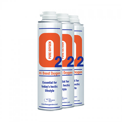 O2 Hi Boost oxygen Can 10L x 3 cans - The Oxygenstore