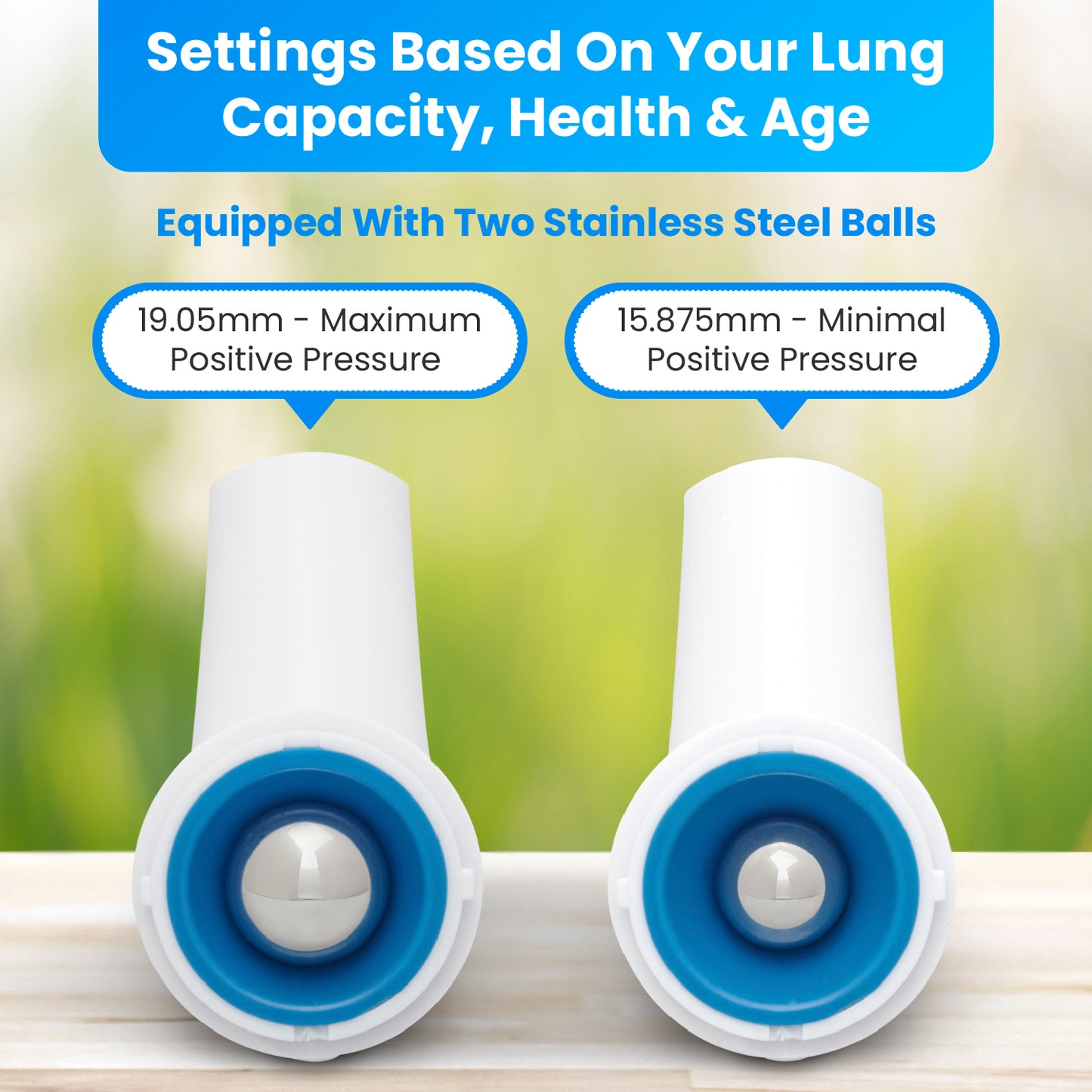 KANBREATHE Lung Exerciser/Airway Clearance PEP Device for Average Lung Capacity