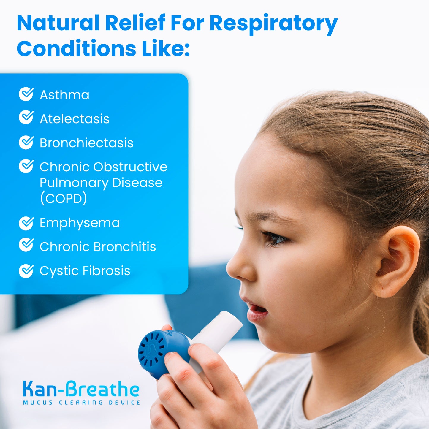 KANBREATHE Lung Exerciser/Airway Clearance PEP Device for Average Lung Capacity