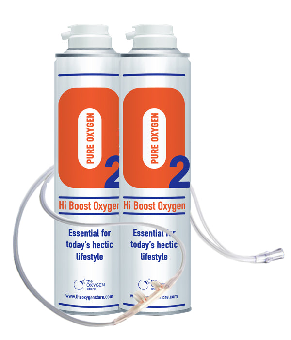 2 X O2 10 Litre Oxygen Cans Inc 1 x Cannula and Tubing - The Oxygenstore