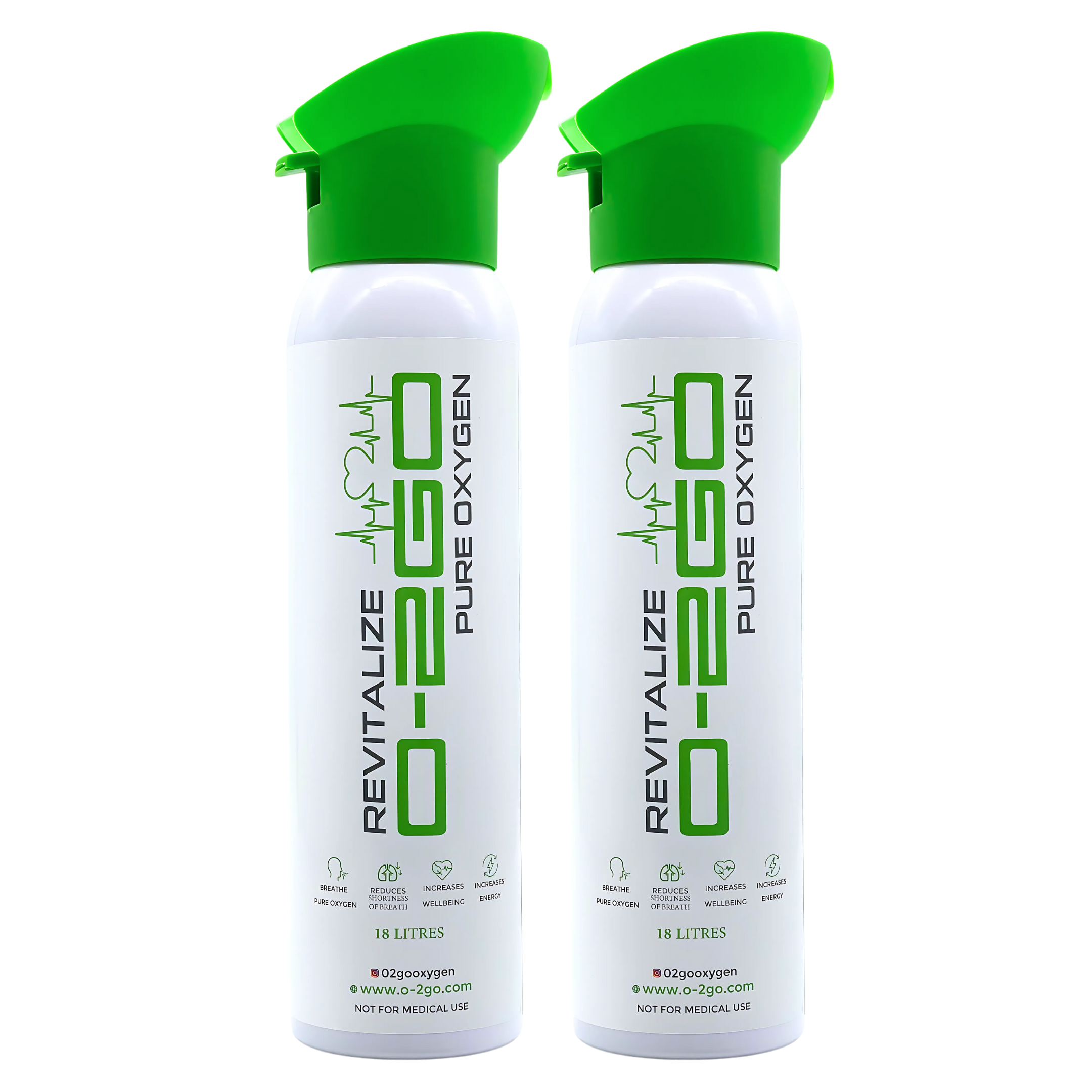 O2GO 18L Oxygen Can with Inhaler Cap (2 Pack) – Instant Energy Boost ...