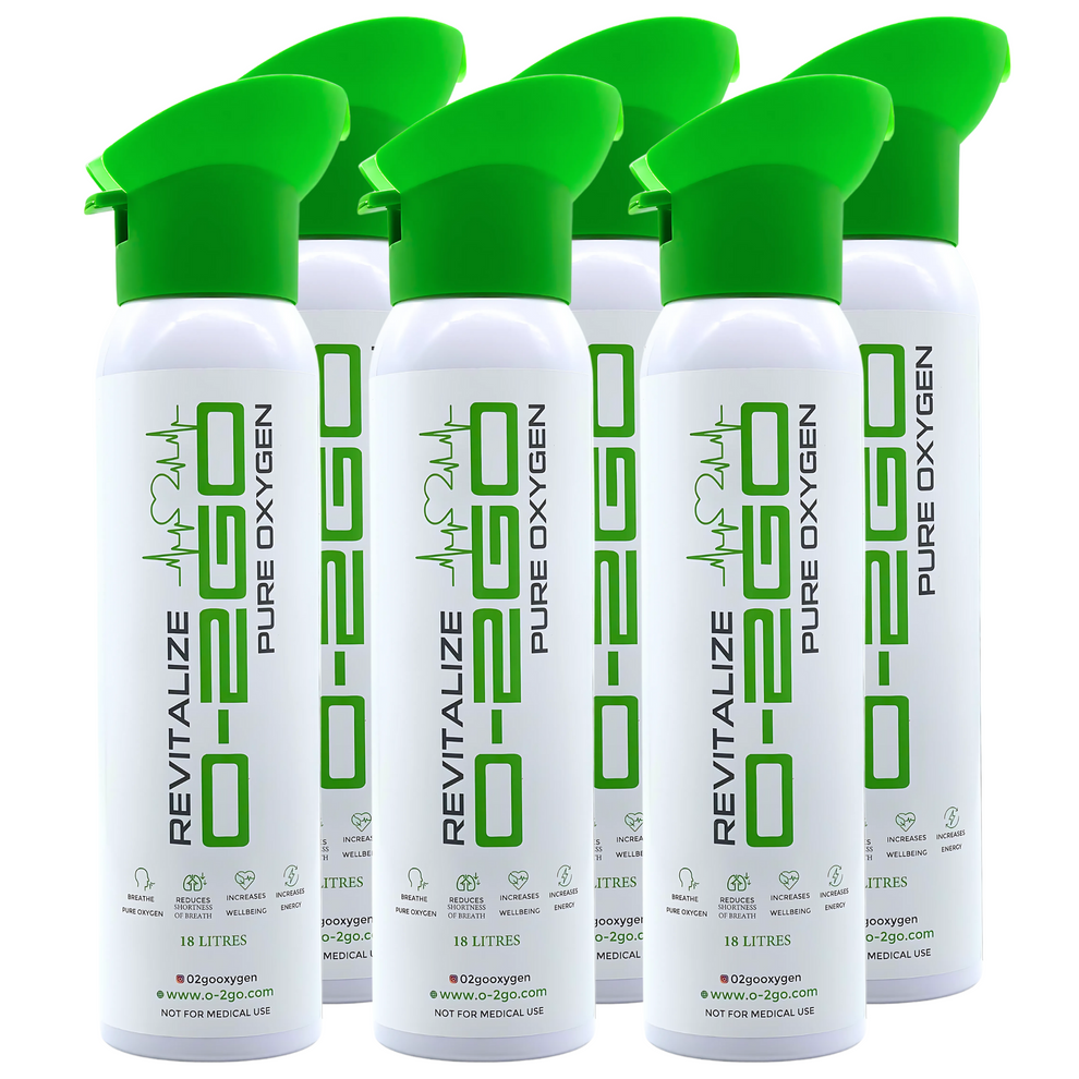 O2GO 18L Oxygen Can with Inhaler Cap (6 Pack) – Quick Oxygen Boost ...